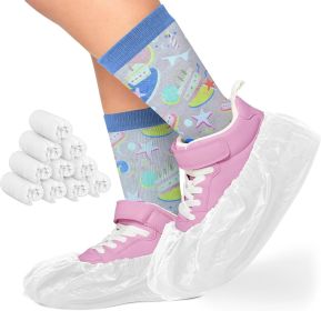 White Disposable Shoe Covers Pack of 100 Shoe Protectors Disposable. One Size Fits All Heavy Duty Boot Covers. Disposable Shoe Covers for Indoors; Off