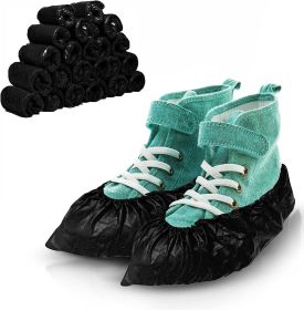 Kids Waterproof Shoe Covers for Indoors; Outdoors 6" x 12.5"; Pack of 100 Black Kids Disposable Shoe Covers Non Slip; CPE Kids Disposable Booties with