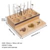 Kylebooker Angler Fly Tying Fishing Kit Tool Organizer - Wooden Fly Fishing Desk For 12 Fly Fishing Tools - Store Fly Tying Materials, Scissors