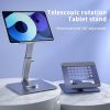 WIWO Tablet Stand Holder For Desk Dual Rod Support Aluminum Desktop Tablet Holder Adjustable Foldable Dock Multi-Angle Riser Compatible With Ipad Pro