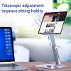 WIWO Tablet Stand Holder For Desk Dual Rod Support Aluminum Desktop Tablet Holder Adjustable Foldable Dock Multi-Angle Riser Compatible With Ipad Pro